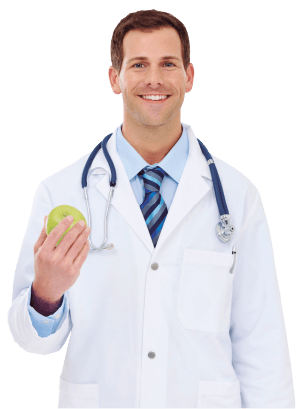 Doctor with an apple